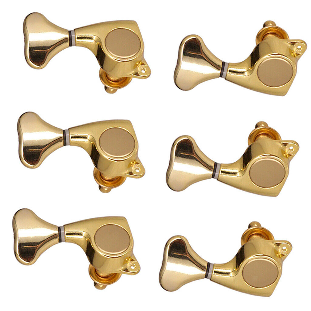6 Piece 3R3L Iron Tuning Pegs Sealed Gears for