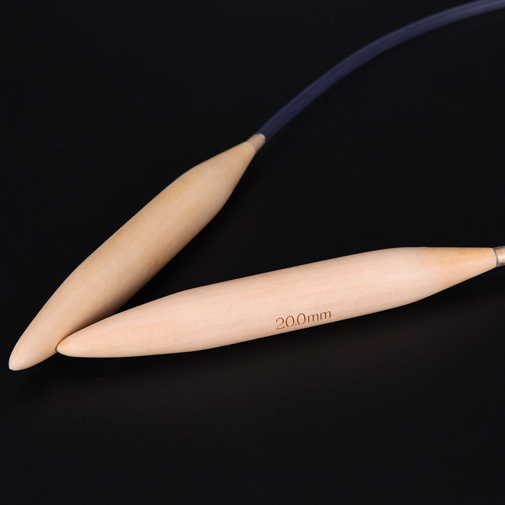 Bamboo Fixed Circular Knitting Needle Pin 32" 80cm Length 20mm Size  `jJC.l8