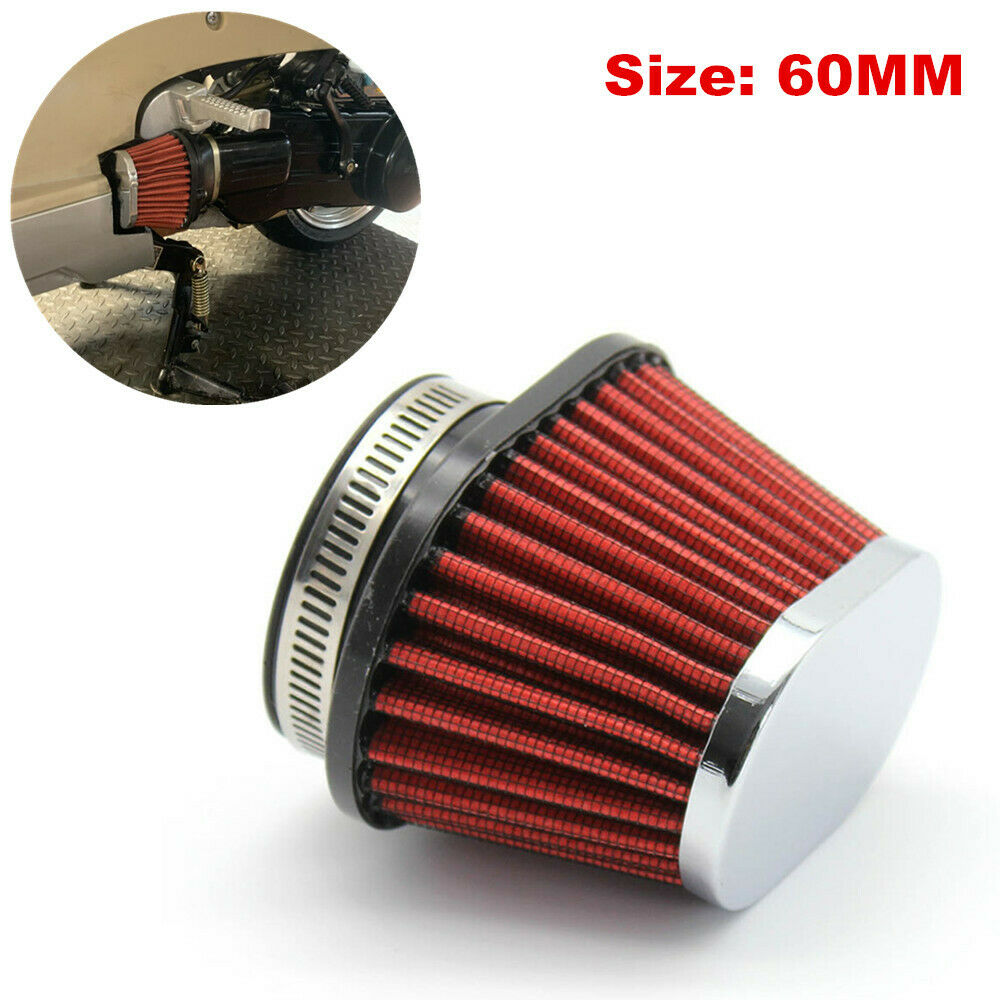 60mm Air Filter + Clamp Motorcycle ATV Carburetor Pod Cleaner Oval Intake Tube