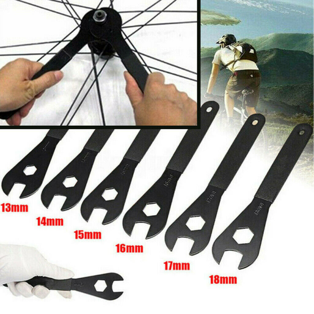 7Pcs Bicycle Cycling CONE SPANNER Repair Tool Wrench Spindle Axle Bike Hub Fix