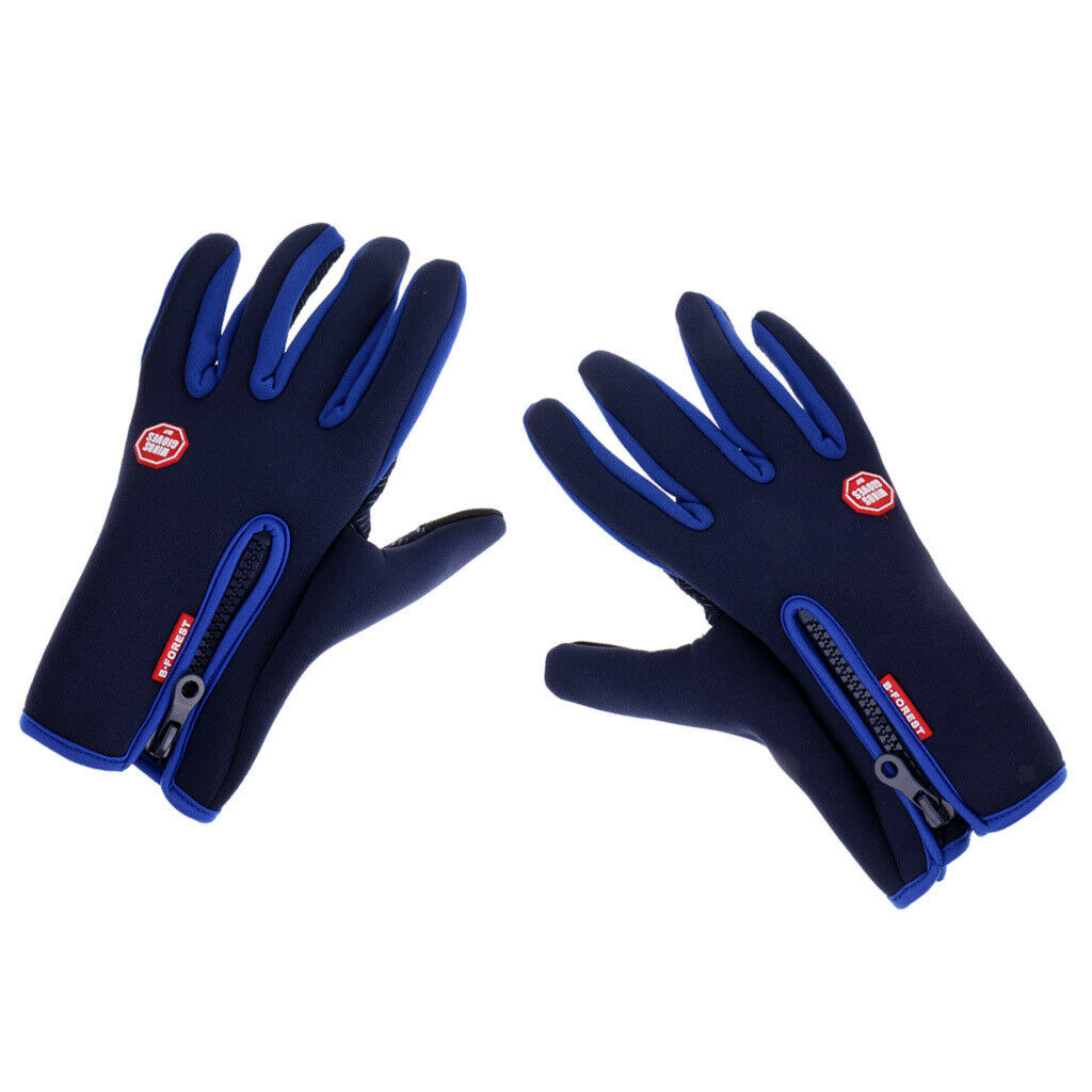 Men Women Winter Warm Gloves Motorcycle Touch Screen Gloves S  Blue