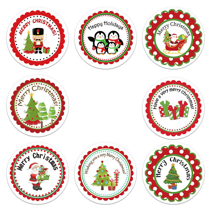 500pcs Merry Christmas Snowman Tree Decor Stickers Wrapping Gift Box Label TBDA