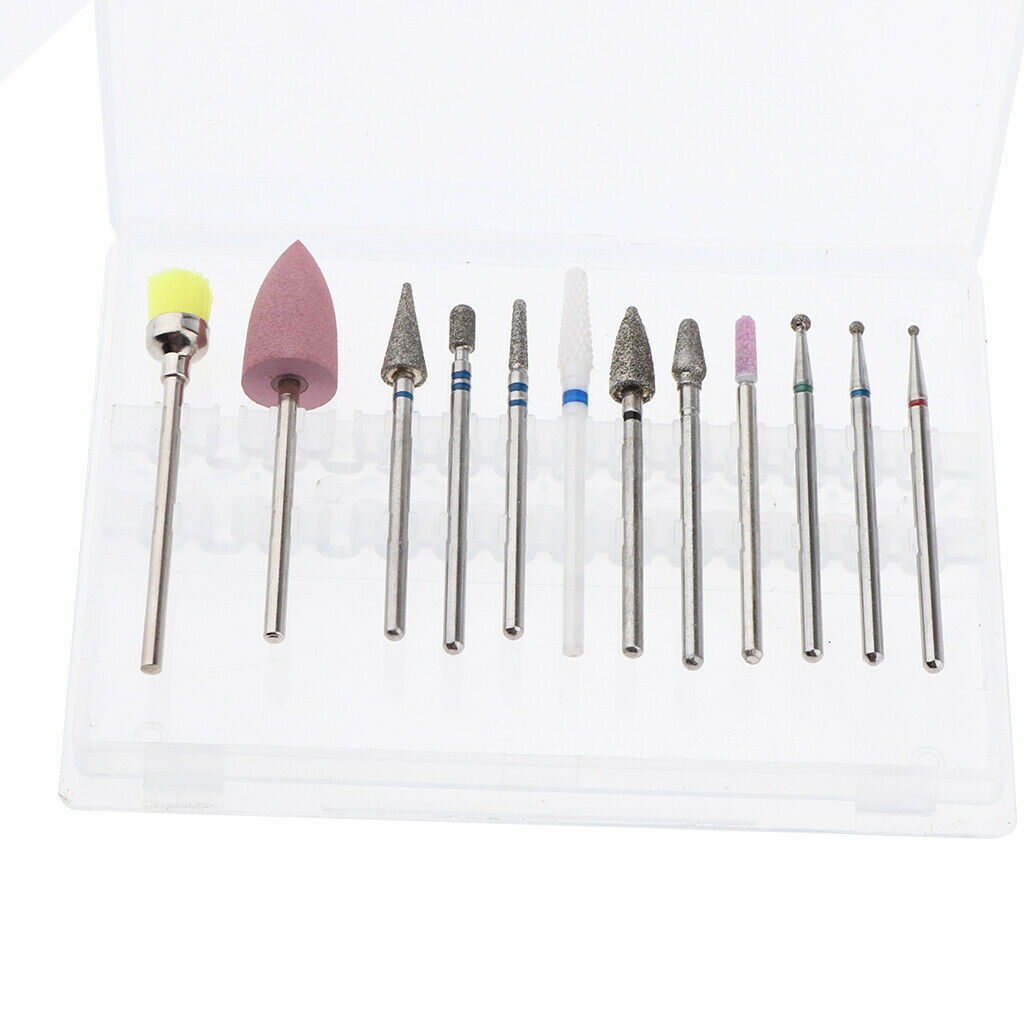 12pcs/set Cuticle Clean Nail Drill Bit File Polishing Electric Drill Bits 03