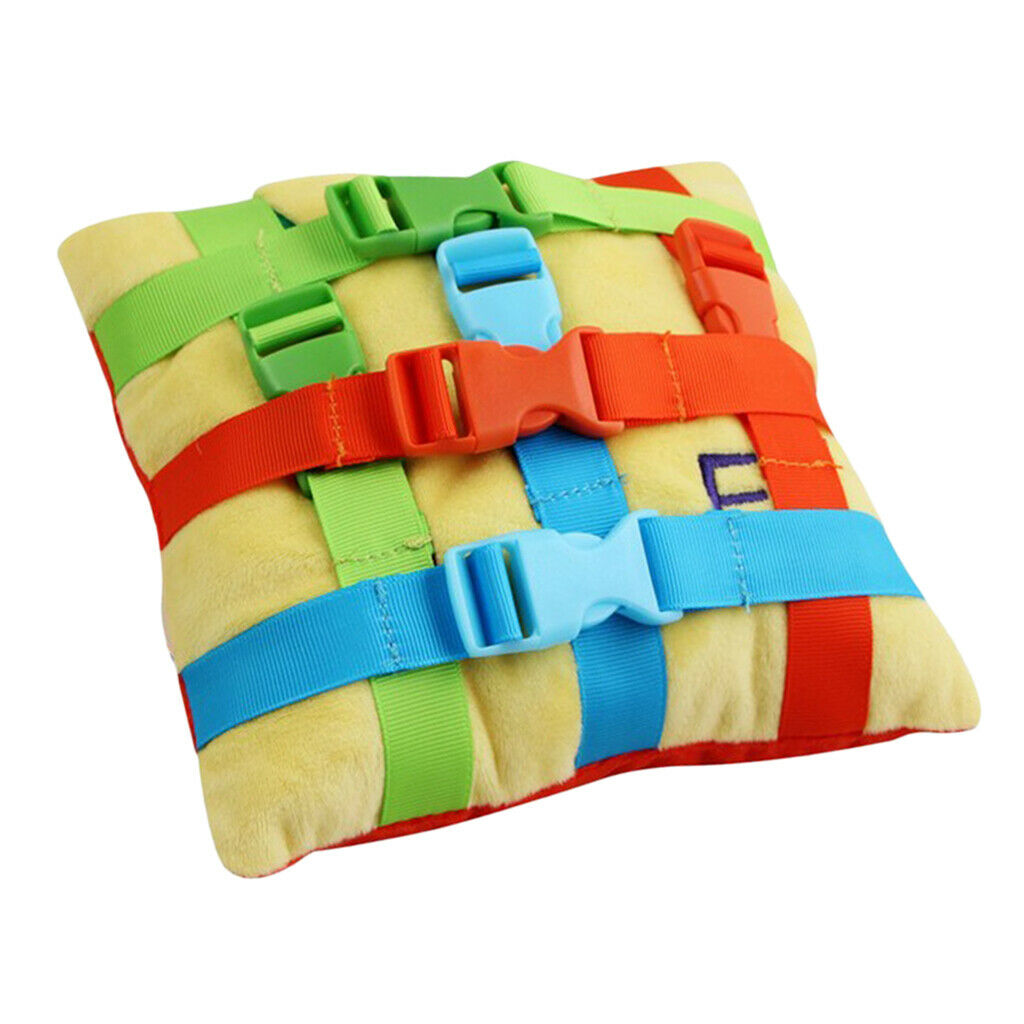 Kids Baby Sqaure Cushion with 6pcs Buckle Learning Life Skills for Toddlers