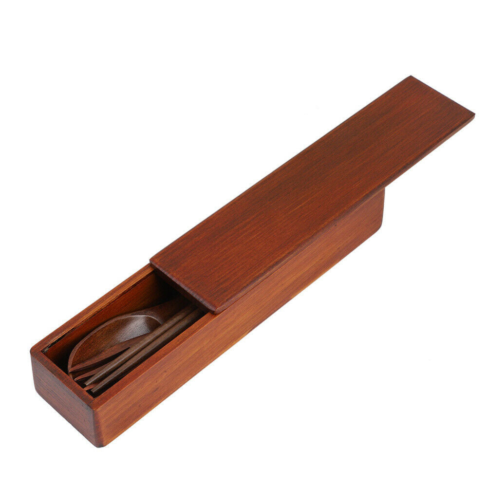 3-pieces/set  Natural Wooden Tableware Sets 1 Spoon 1 Chopsticks 1 Fork