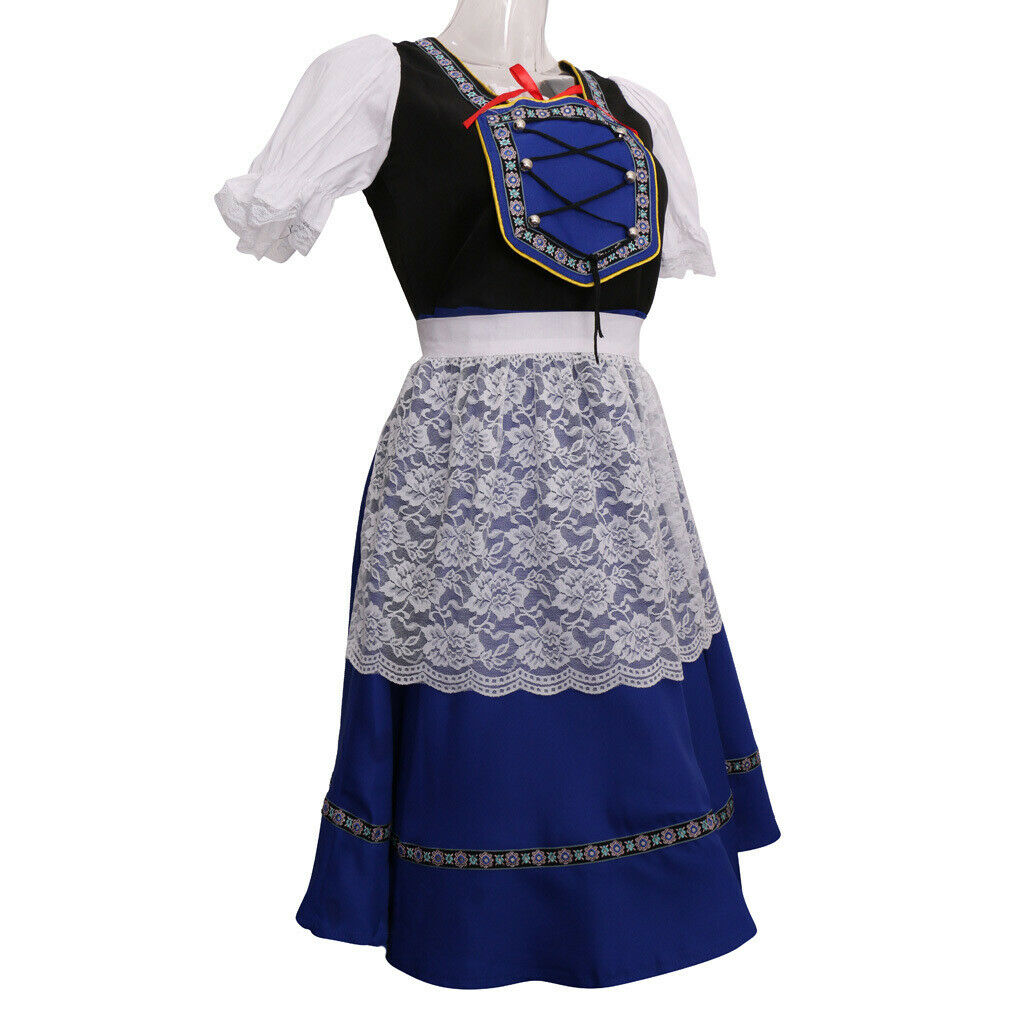 Oktoberfest Party Beer Maid Costume Bavarian Girls Dress Fancy Dress L