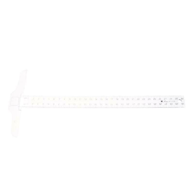 30cm 12'' Plastic Metric T Square Double Side Ruler Tool Measurement Measuring