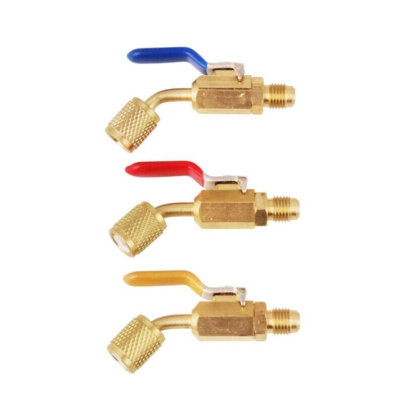 6Pcs 1/4'' Angled Compact Ball Valve F AC HVAC Air Conditioning Refrigerant Tank