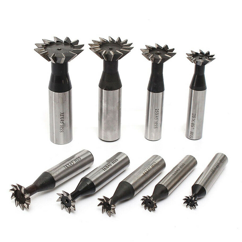 35mm Dia x 45 Degree Straight Shank HSS Dovetail Milling Cutter Tool
