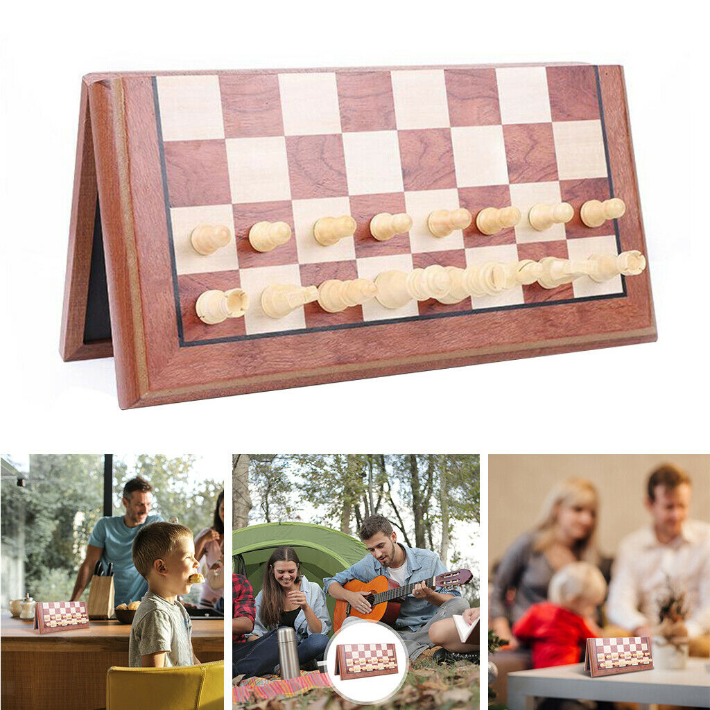 Professional 15" Handcrafted Wooden Carved Magnetic Chess Set Board Game
