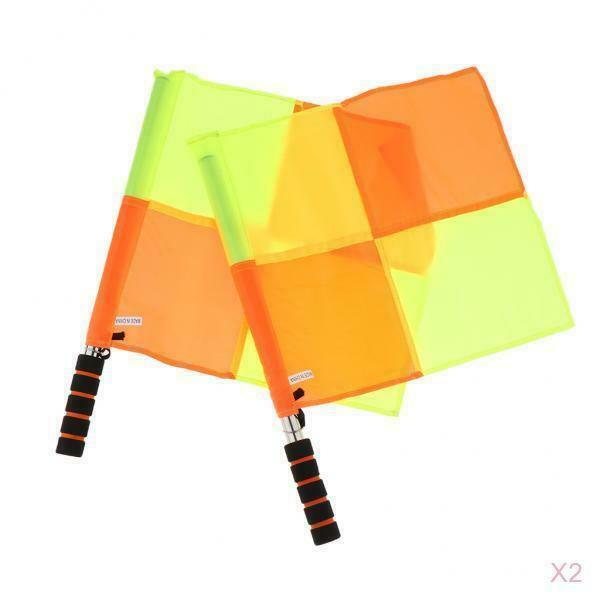 Soccer Referee Flag 2-Line Man Corner Flags with Sponge Handle