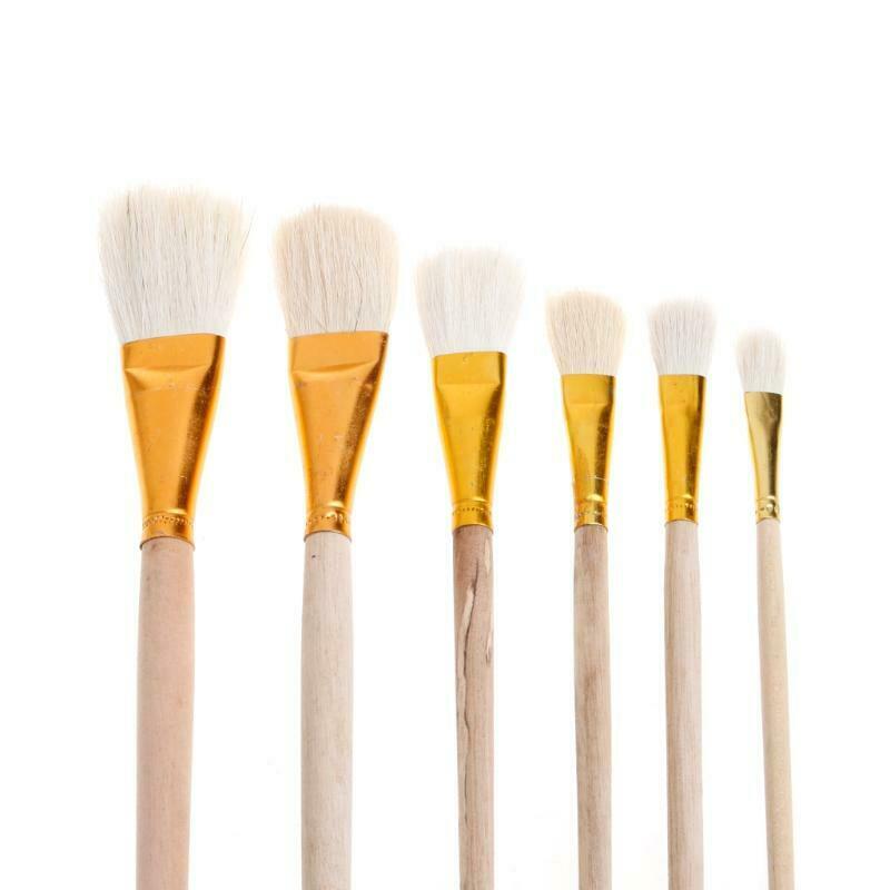 6Pcs Artist S Paint Brushes Set Wool Hair Watercolor Acrylic Oil Painting Brush