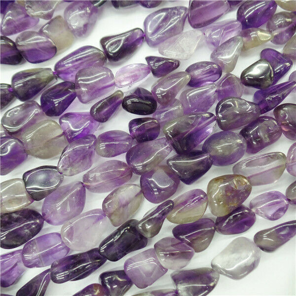1 Strand 10x7mm Natural Purple Amethyst Freeform Loose Beads DIY 15.5inch HH9091