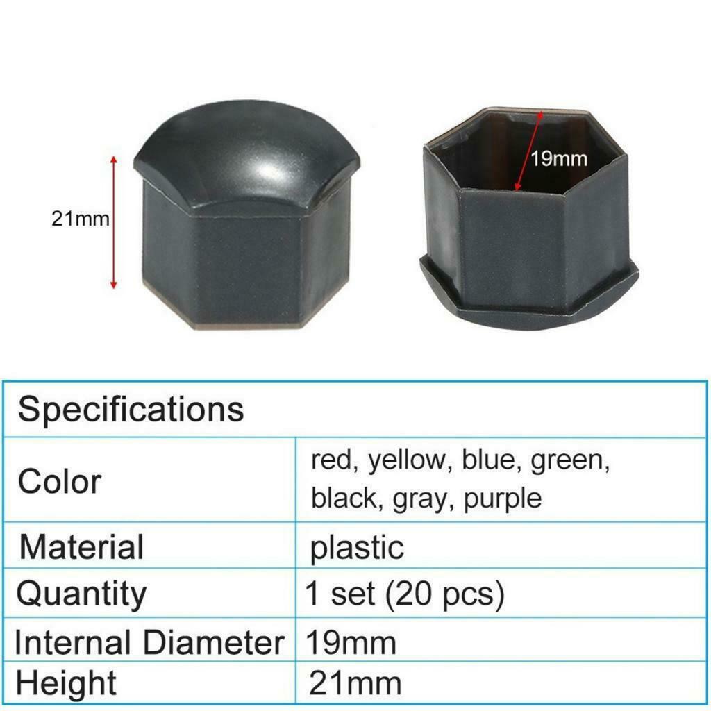 Car Wheel Nut Cover Bolt Center Caps 0.74inch Tire Nut Lug Black Clip others