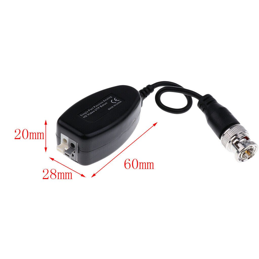 2Pcs Single Port Passive Analog HD Video UTP Balun for HD-CVI/TVI/AHD Camera