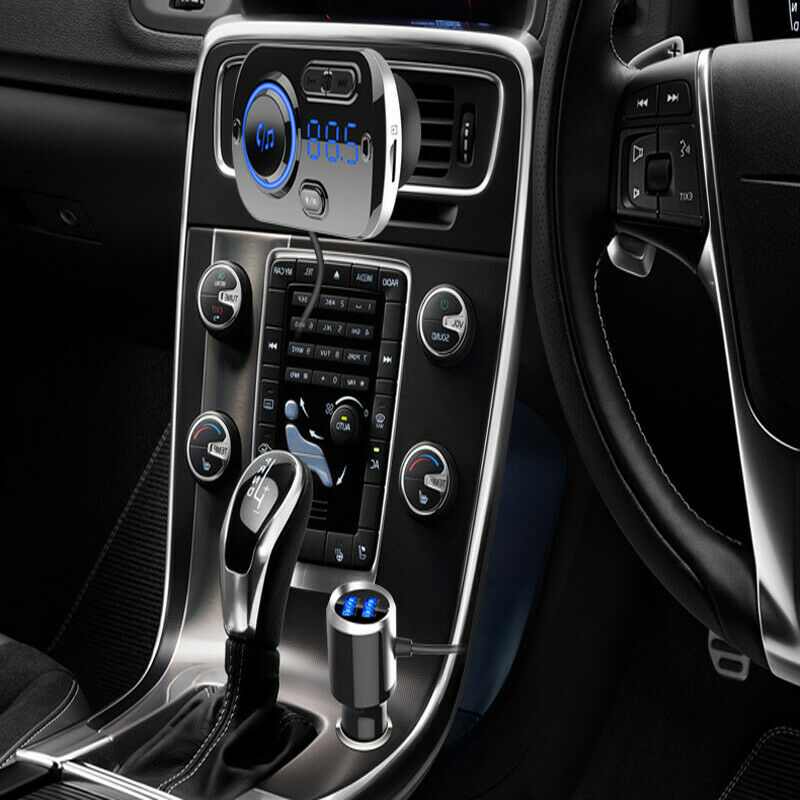 Car MP3 Bluetooth Transmitter Atmosphere Light Voice Assistant QC3.0 Fast Charge