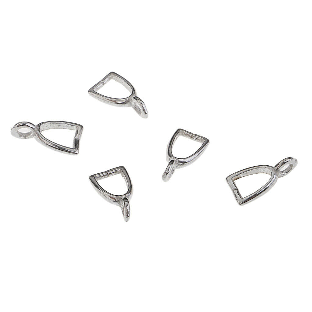 5x Sliver Pinch Clip Clasp Bail for DIY Earrings Necklace Jewelry Findings