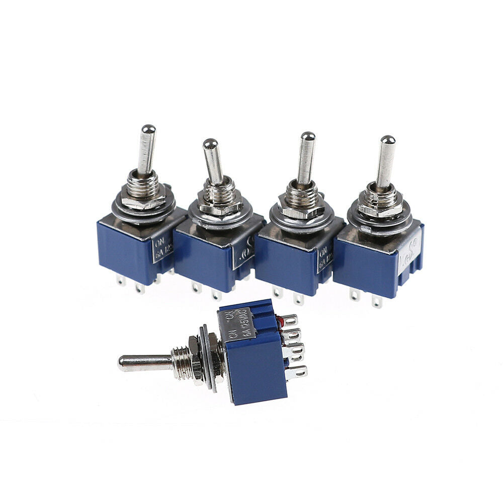 5PCS 6P Toggle Switch 6A 125VAC 6 Pin DPDT ON-ON Mini Toggle Switch J&.l8