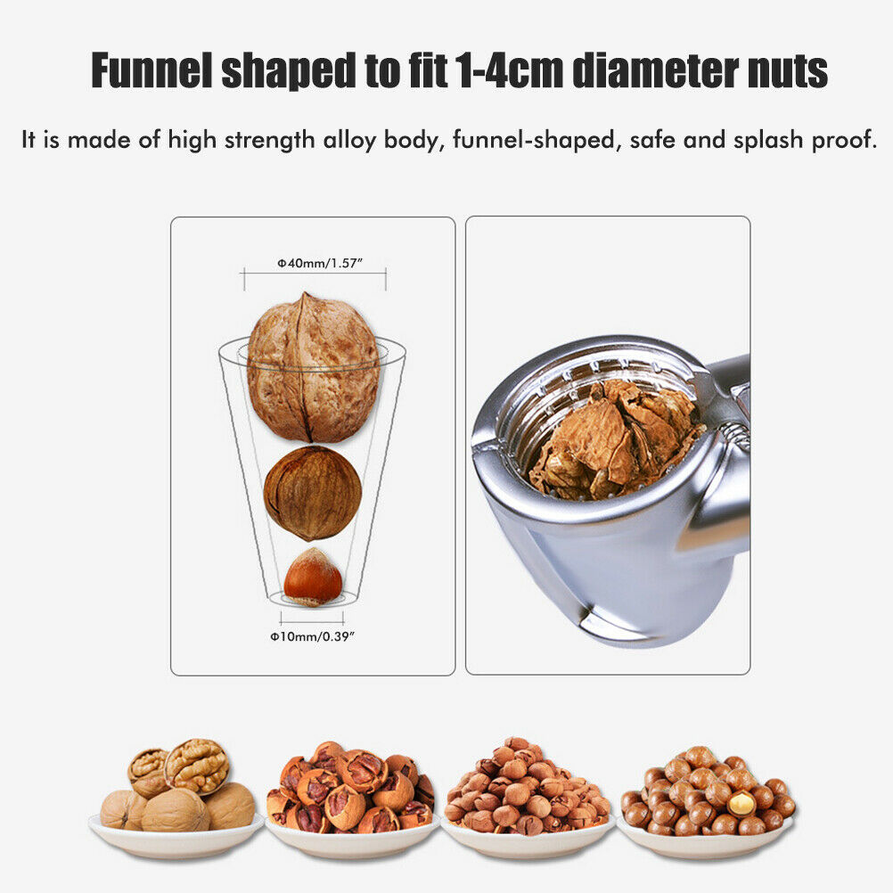 Nut Cracker Pecan Walnut Almond Plier Opener Tool Metal Sheller Aluminum Alloy