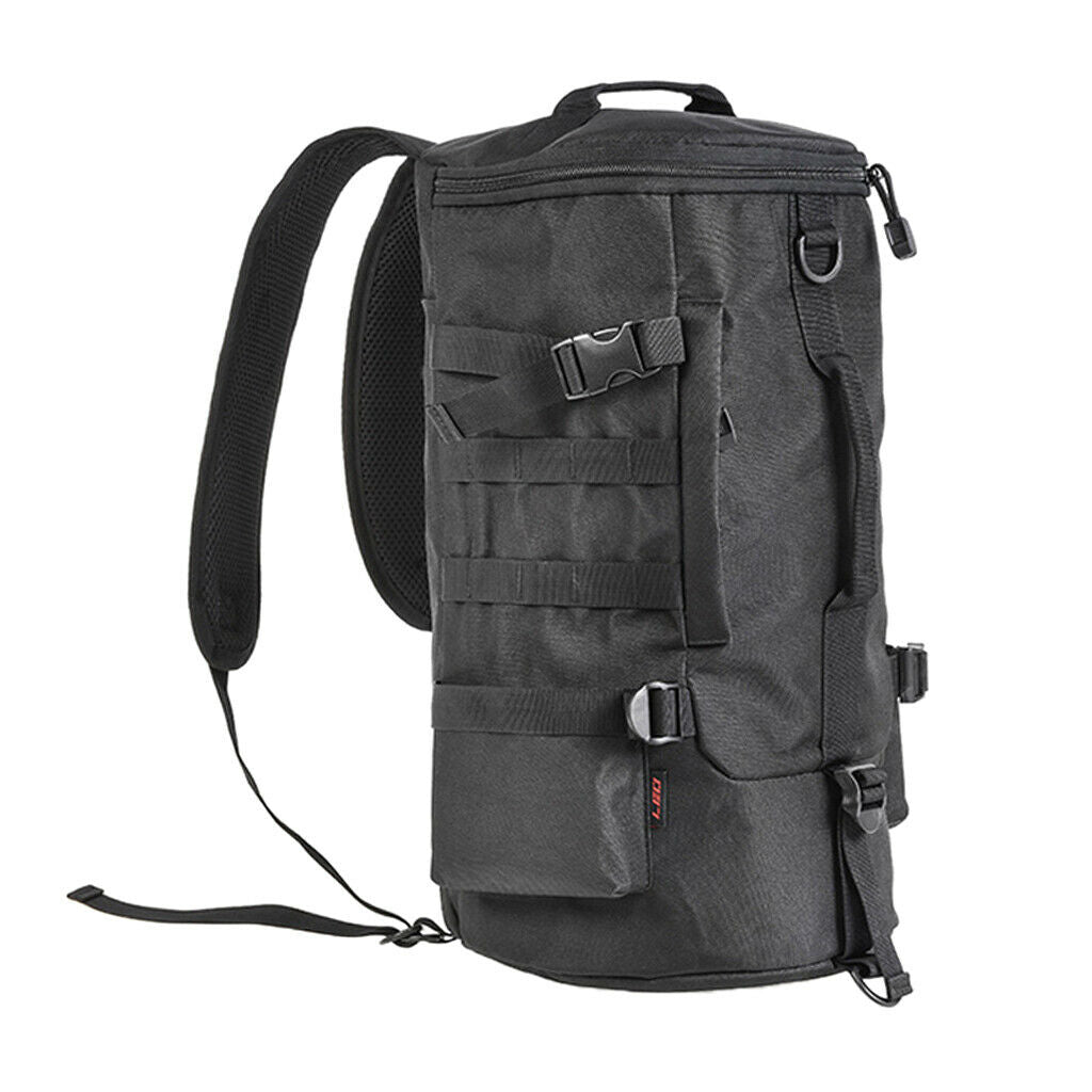 Round Large Capacity Fishing Tackle Backpack Fishing Carrier Bag Black