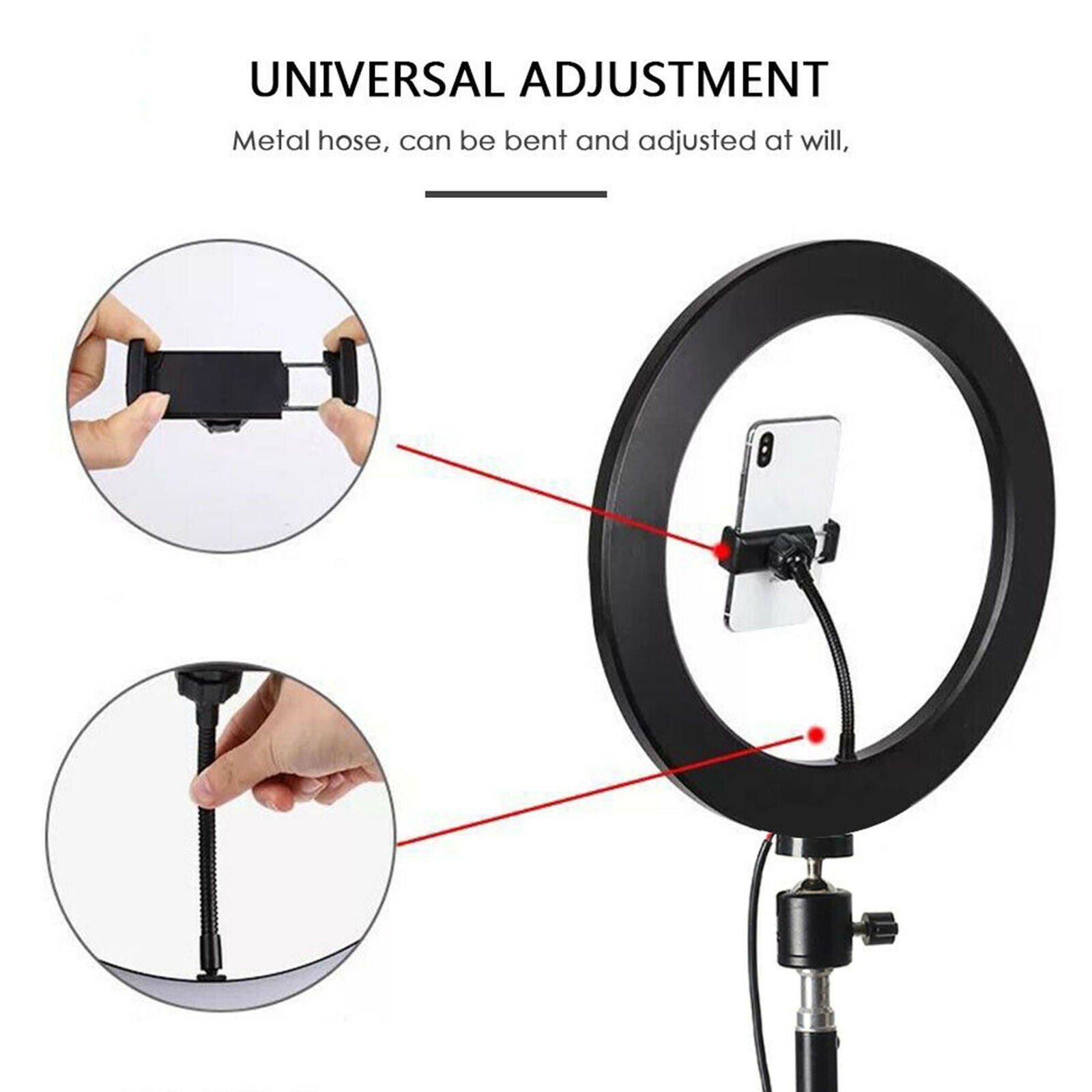Dimmable 5500K LED Camera Ring Fill Light Photo Phone Video Selfie Annular Lamp