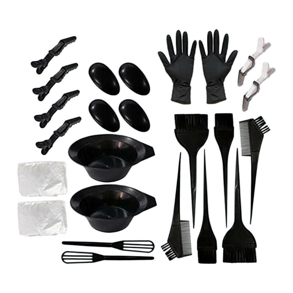 Salon Hair Dyeing Tint Tool Mixing Bowl Brush Disposable Dyeing   24/Set