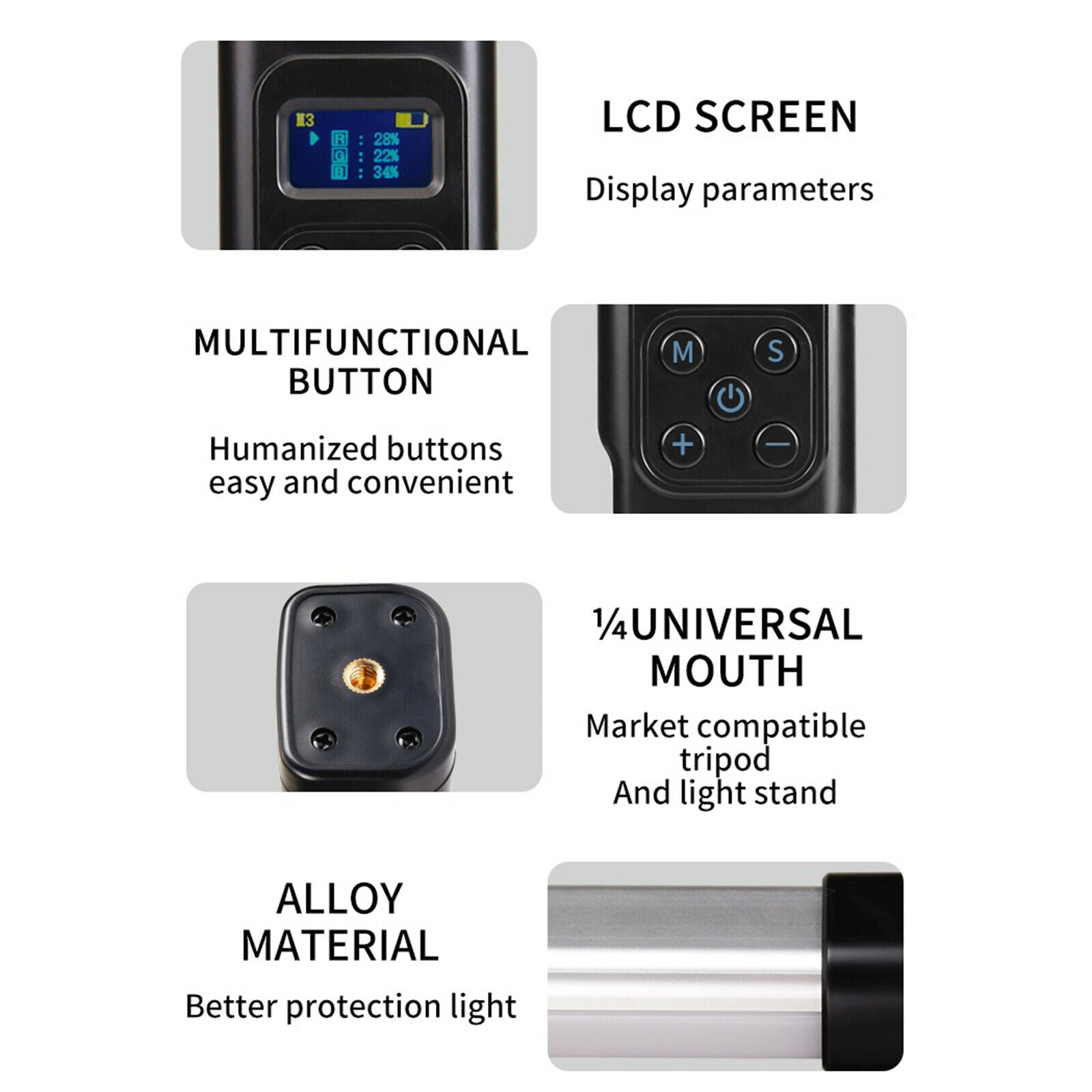 LED RGB Photography Light Wand Video Light Bar Handheld 4000mA for TikTok