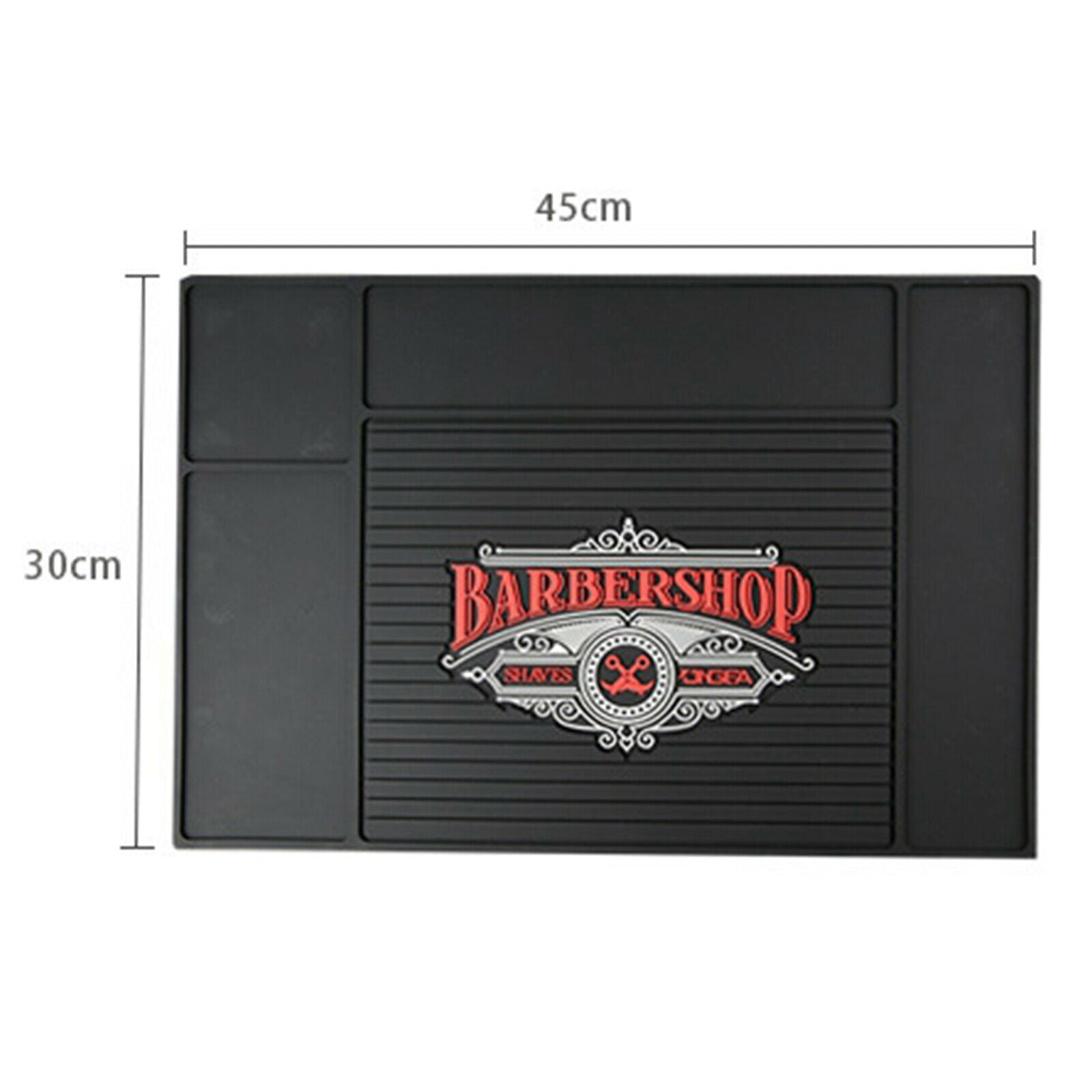 Black Anti-slip Barber Station Mat Barber Tools Display Storage Holder