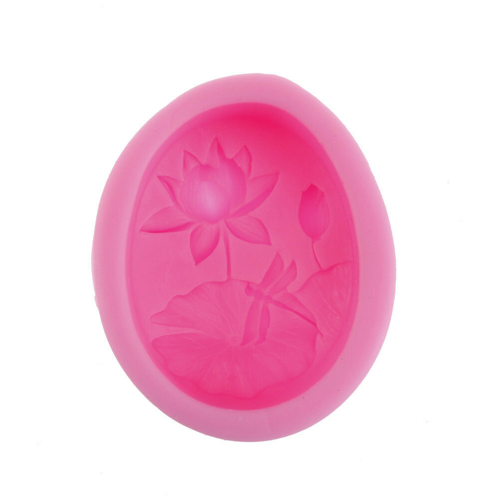 Beautiful Lotus Handmade Soap Candle Mould Cake Chocolate Candy Cookies BakiADD