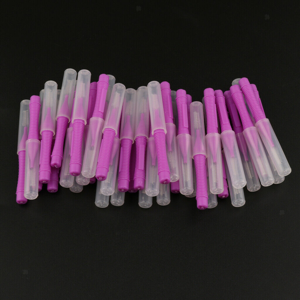 Lot 80x Interdental Brushes Toothpick Oral Hygiene Tooth Brush Purple+Blue