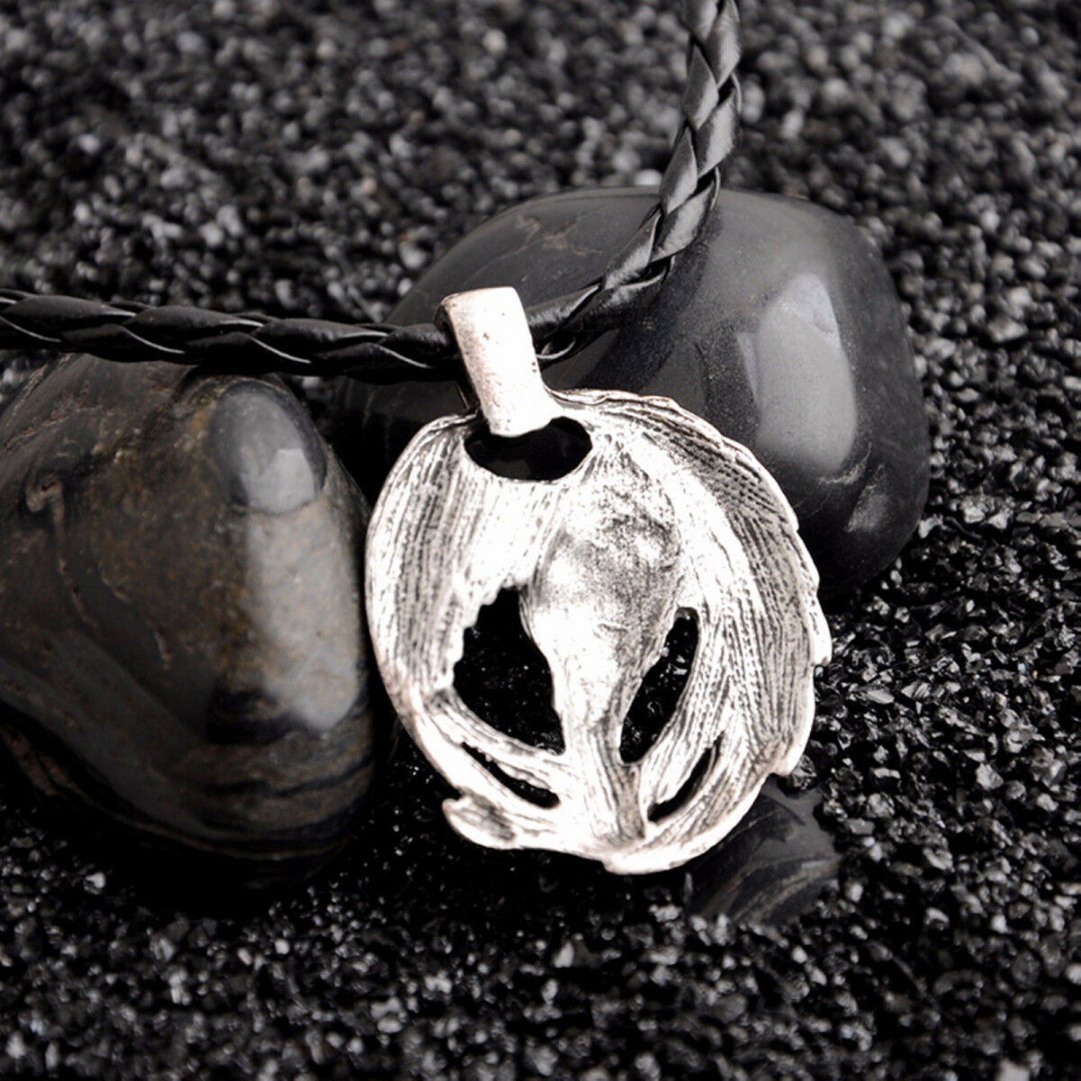 Norse Retro Vikings Odin's Ravens Symbol Pendant Necklace Jewelry Huginn Muninn