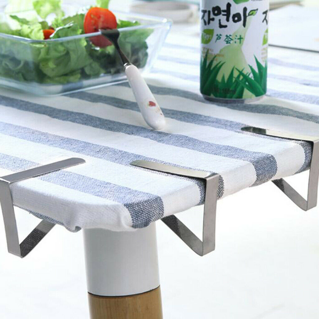 6x Metal Quality Steel Tablecloth Clips Table Cloth Clamps Garden Restaurant
