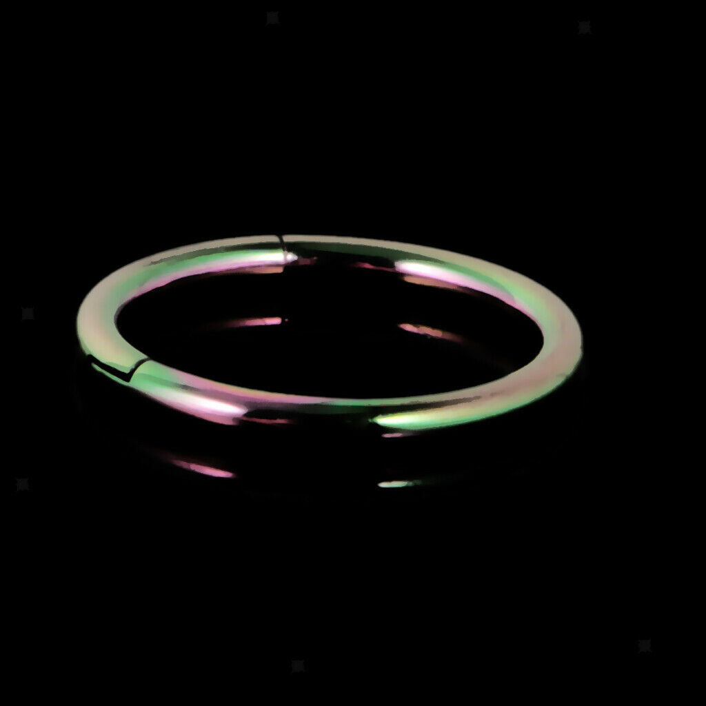 2 Piece Stainless Nose Ring Clicker Septum Hinge Tragus 16G 1.2x10mm Rainbow