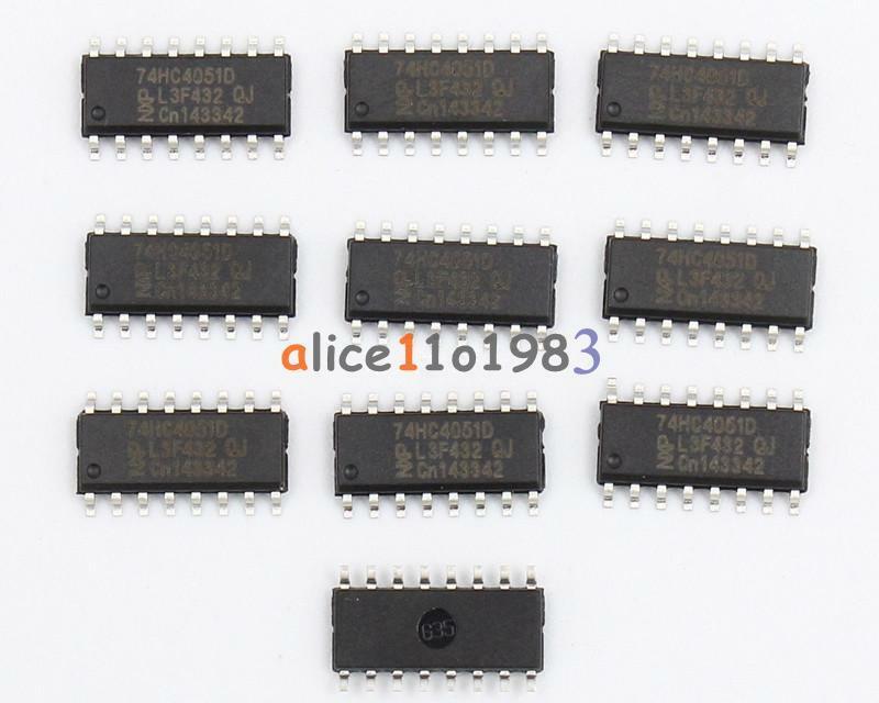 10PCS 74HC4051D SOP-16 74HC4051 SMD 8-channel Analog multiplexer/demultiplexer