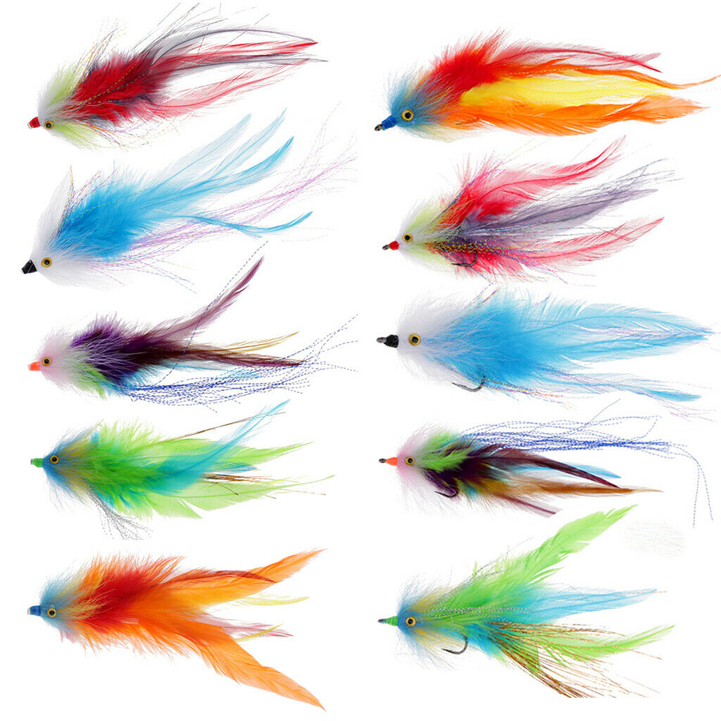 2 Pieces Fly Fishing Flies Big Streamer Assortment Vibrant Color Fishing Lures