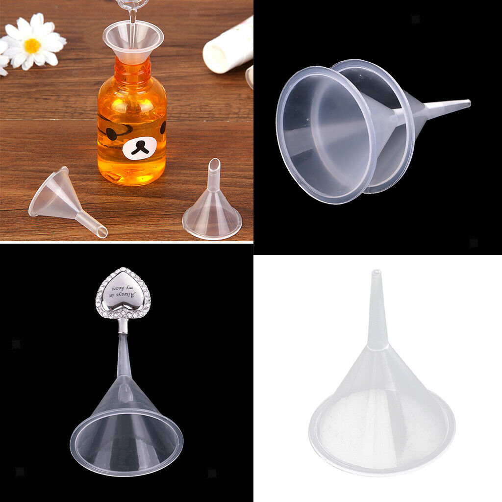 Set of 3 Plastic Perfume Diffuser Vial Bottle Liquid Filling Small Funnel