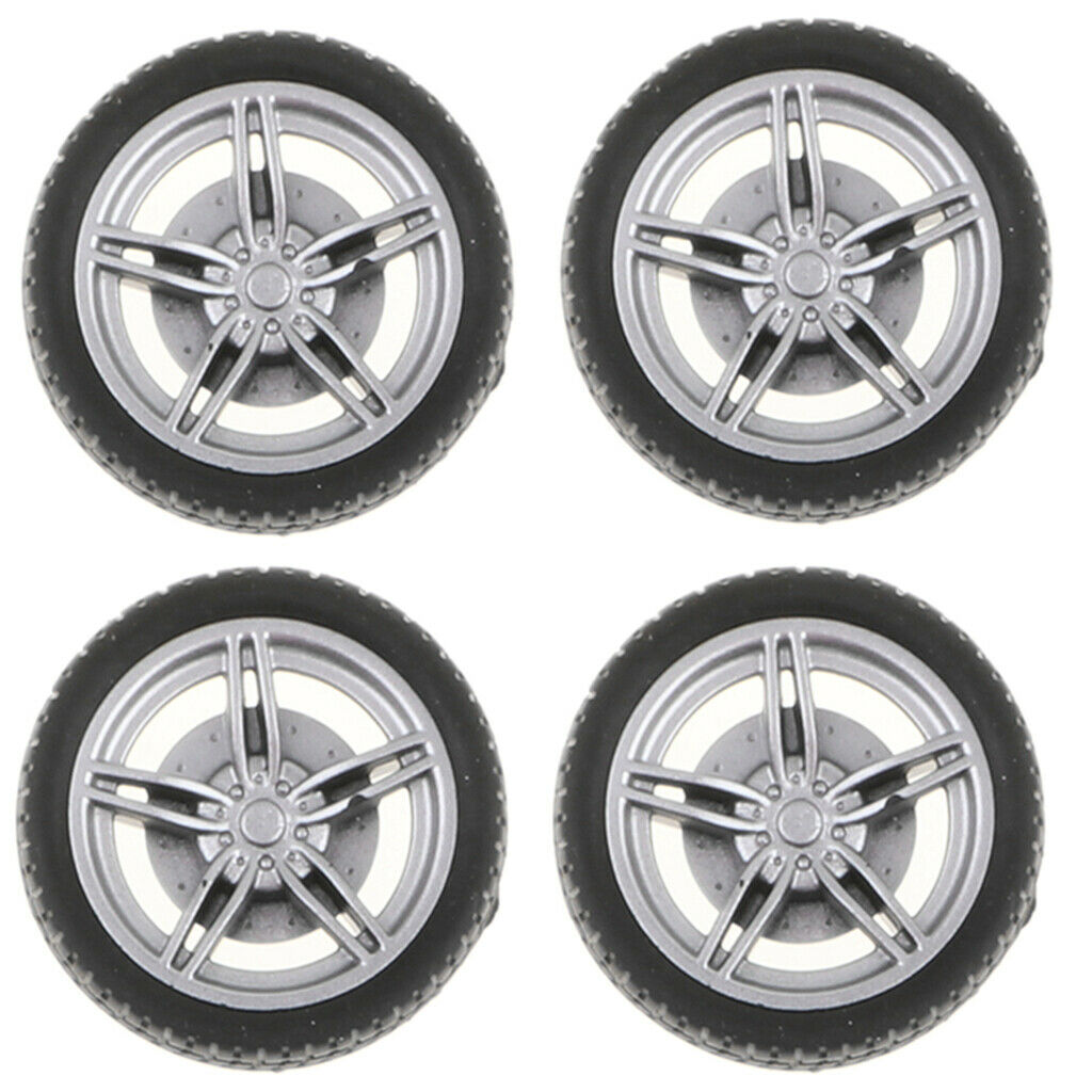 2X 4pcs 40mm 5-Spoke RC Car Soft Rubber Tyres for RC Drift Car DIY Replacement