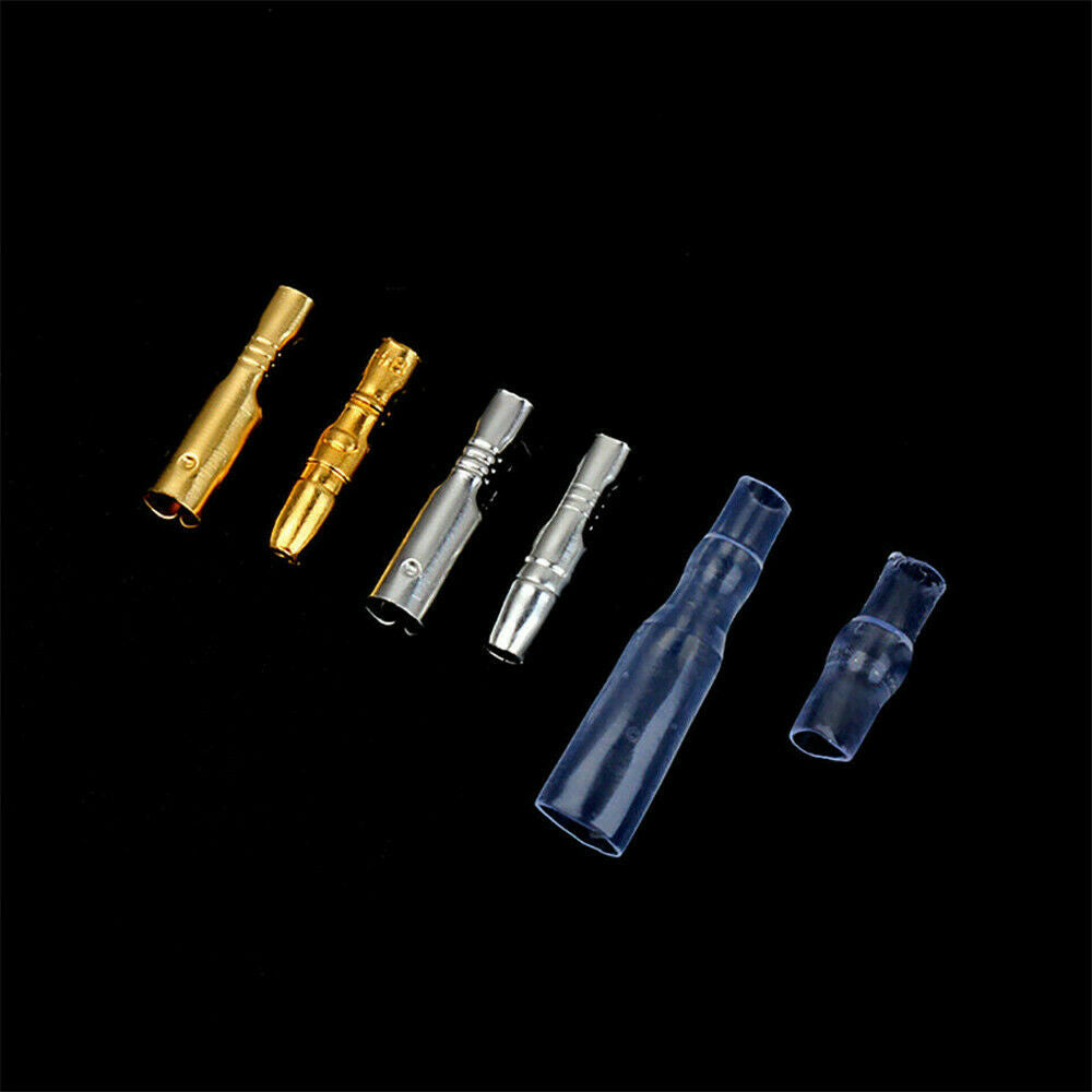 100 Pairs 4.0mm Bullet Connectors Male&Female W/Insulation Covers Wire Terminals