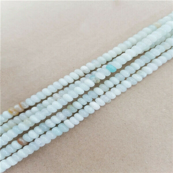 1 Strand 6x4mm Natural Amazonite Gem Rondelle Abacus Spacer Beads 15.5" HH9364
