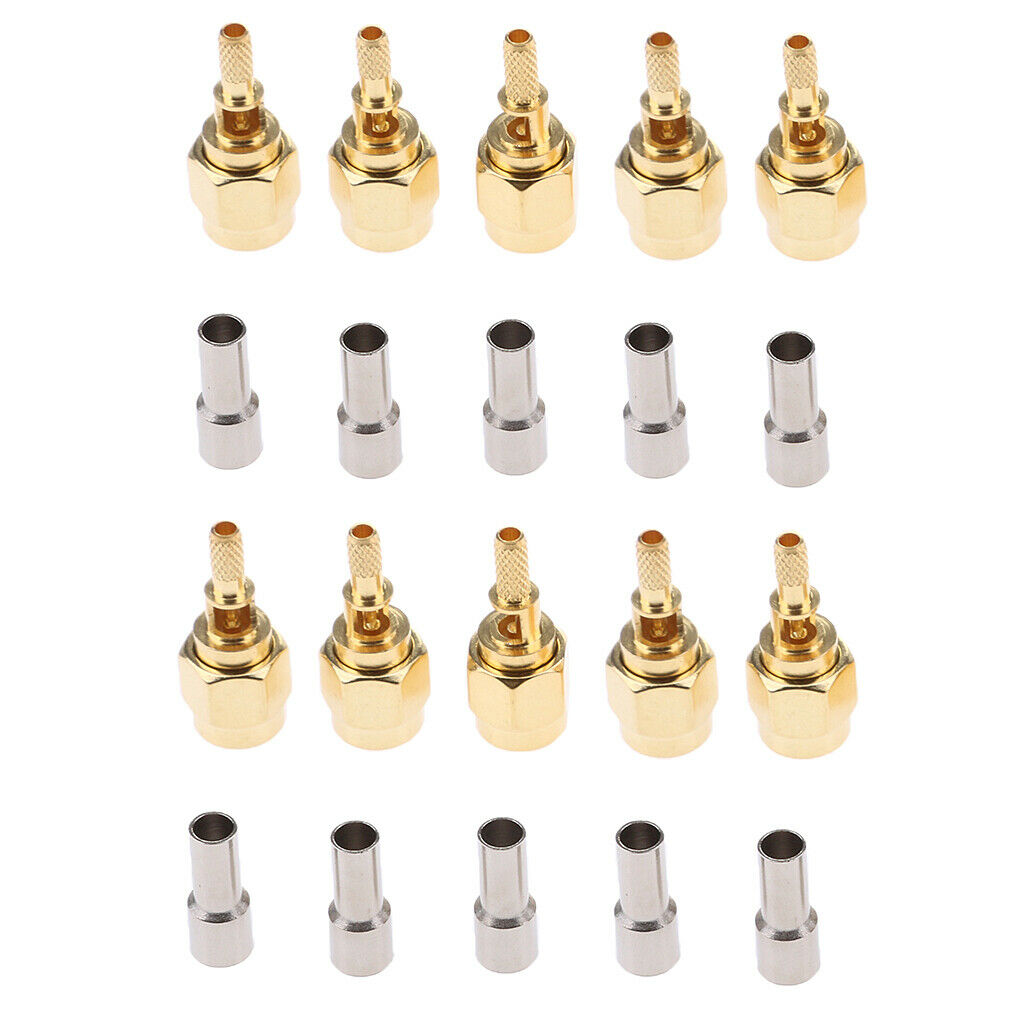 10x Connector SMA Male Plug Pin Crimp Window for RG174,RG316