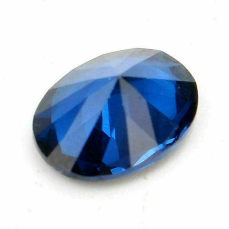 6mm x 8mm Artificial Spinel Natural Blue Sapphire Round Faceted Loose Stones
