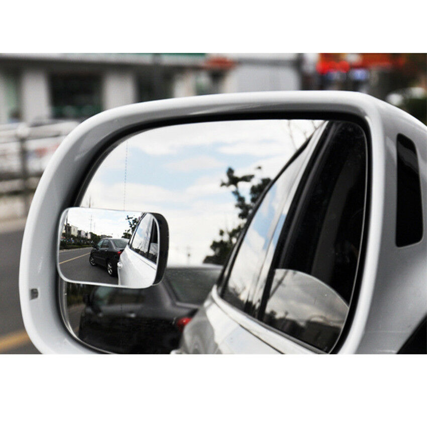 2PCS Wide Angle Rear View Blind Spot Mirror 360° Rectangle Frameless Convex