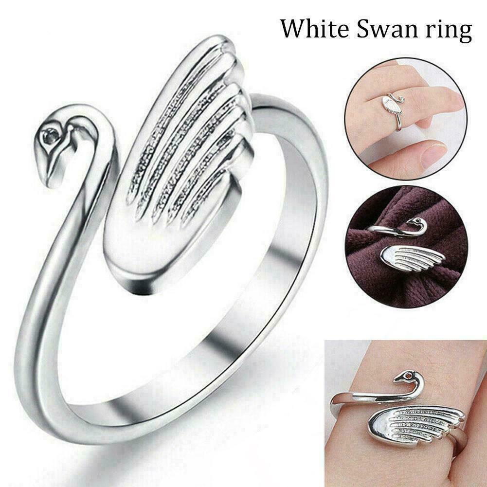 Swan Knitting Loop Crochet Ring Copper Knitting Ring Yarn Thimble Tool