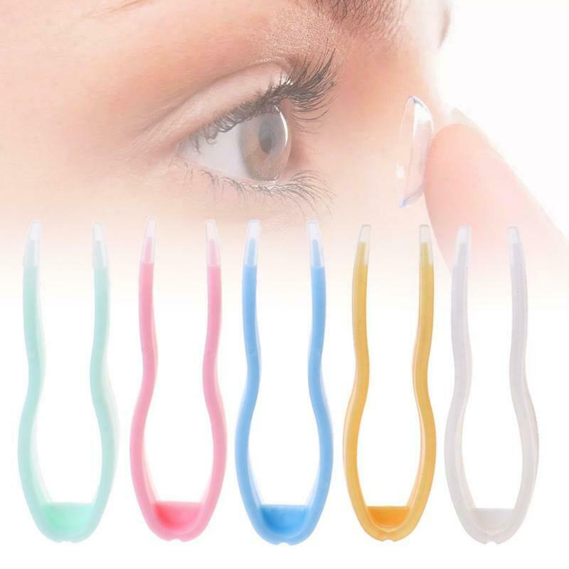 Contact Lens Tweezers Care Travel Clip Clamp Remover Tool Tips Random Color Kit