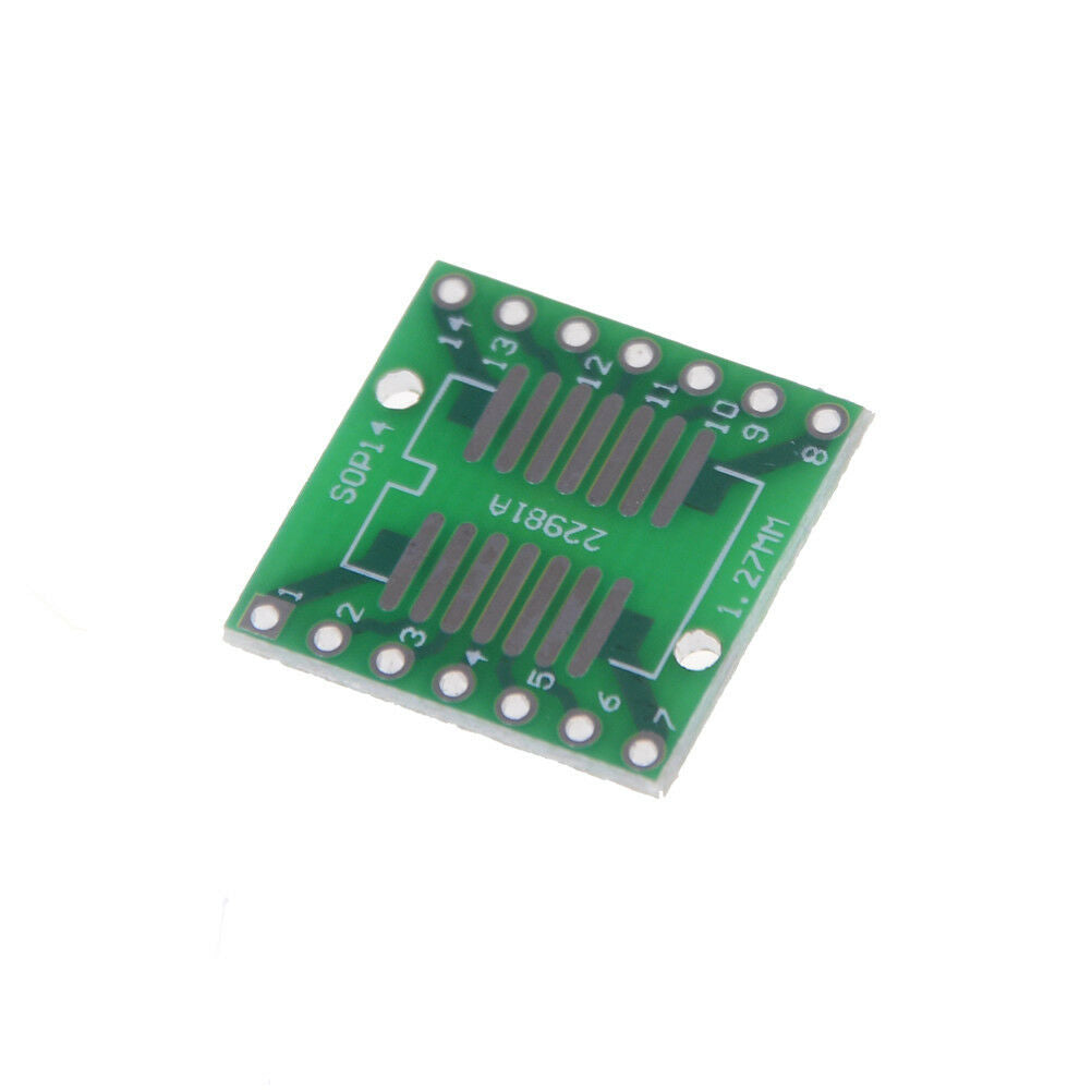 5Pcs SO/SOP/SOIC/SSOP/TSSOP/MSOP14 to DIP 14 Adapter PCB Board Converte.l8