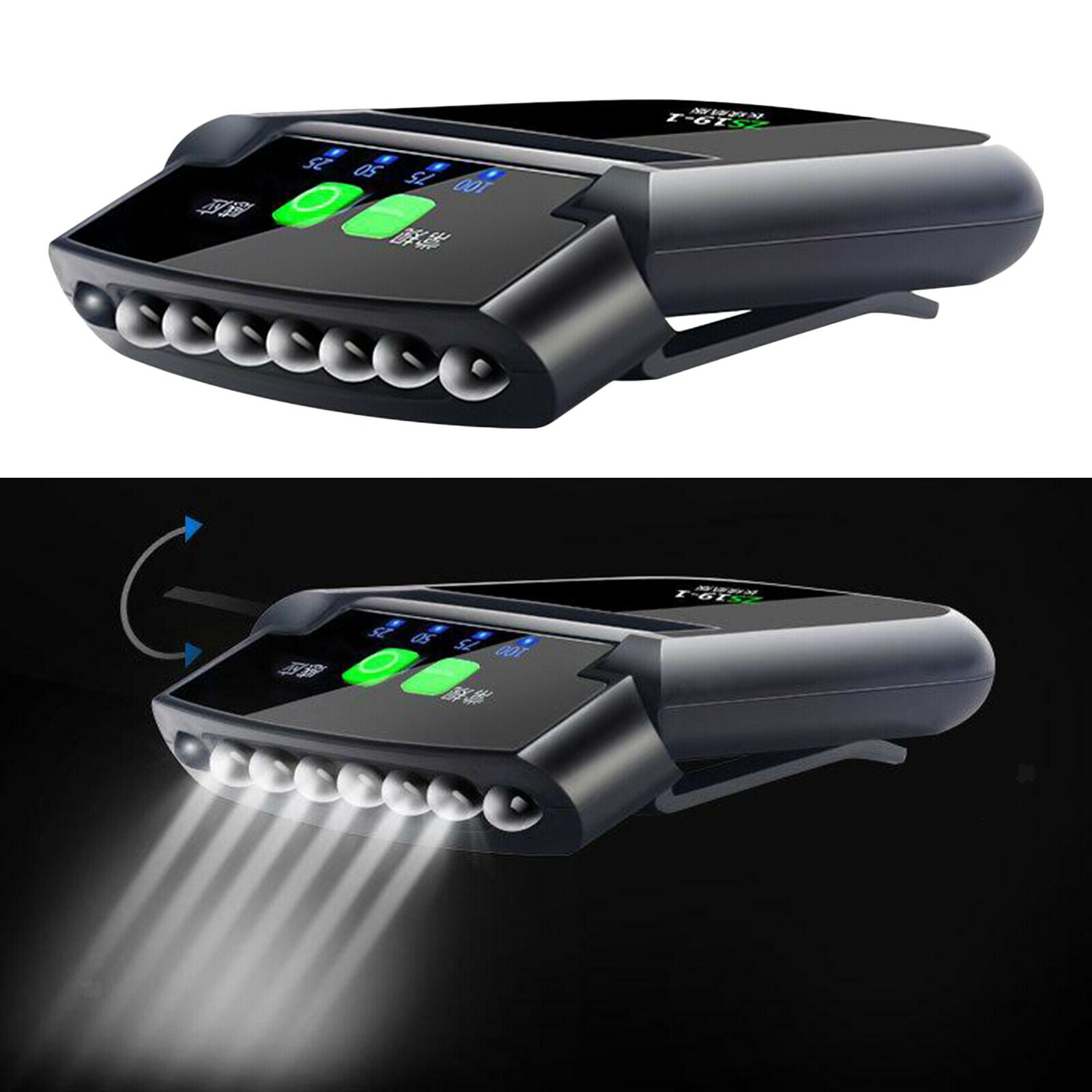 Visor Head Lamp with LED Lights Headlamp Clip-on Torch Rechargeable Clip