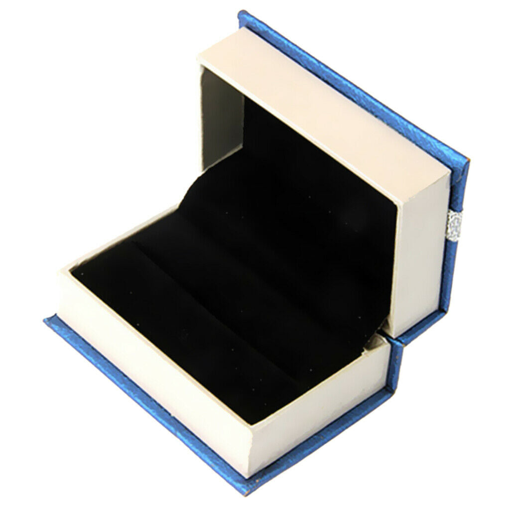 Exquisite Cardboard Velvet Cuff Links Ring Holder for Wedding Engagement