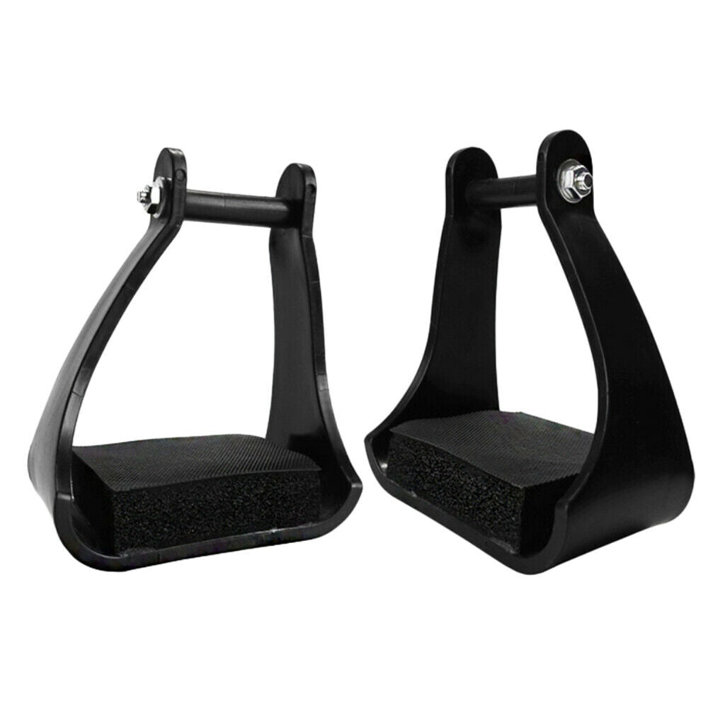 Pair Horse Stirrups Equestrian Foam Tread Adults Tapered Stirrup Equipment