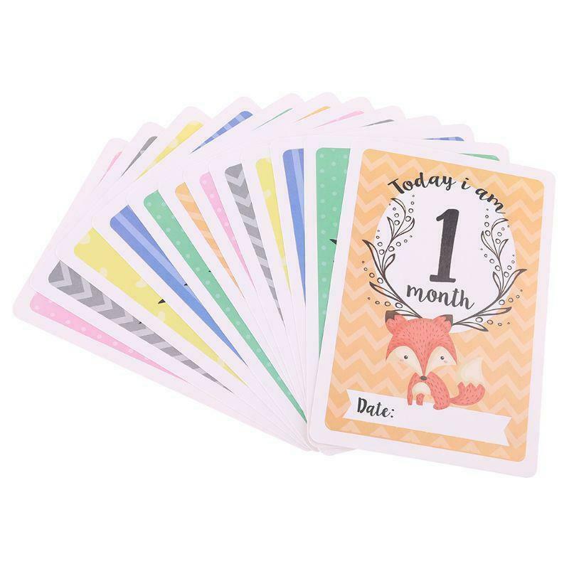 12 Sheet Milestone Photo Sharing Cards Gift Set Baby Age Cards Photography Photo