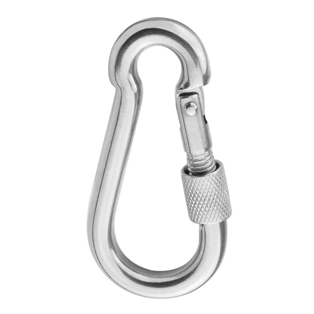 Stainless Steel Screw Gate Carabiner Clip Hiking Camping Travel Hammock Yoga
